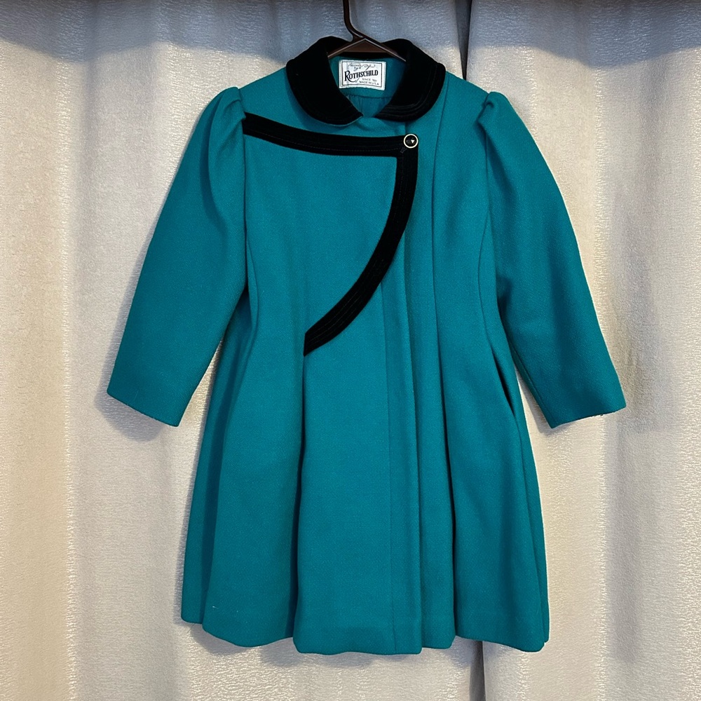RARE Rothschild Vintage Teal Child’s Coat WITH matching hat